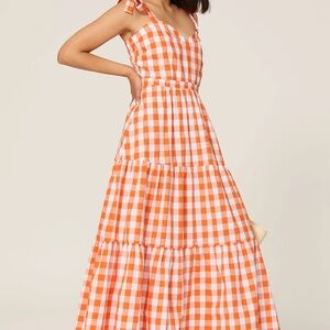 Color Me Courtney Orange Gingham Maxi Dress